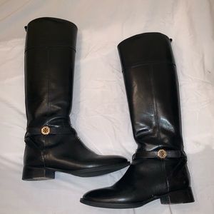 Tory Burch black leather riding boots
